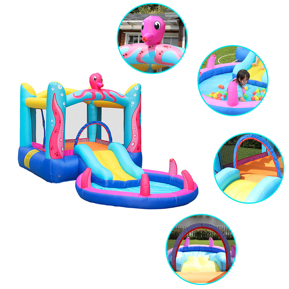 Niños castillo inflable familia interior pequeño tobogán inflable cama de salto inflable parque infantil piscina de olas