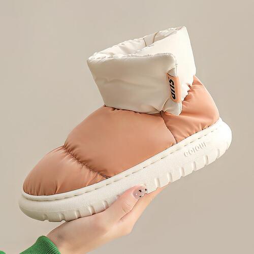 Covered heel cotton slippers for women winter indoor home 2024 new velvet warm anti-slip thickened snow boots for men winter