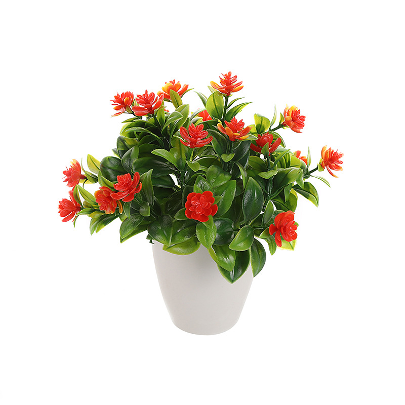Maceta decorativa con rosas artificiales para escritorio image 7