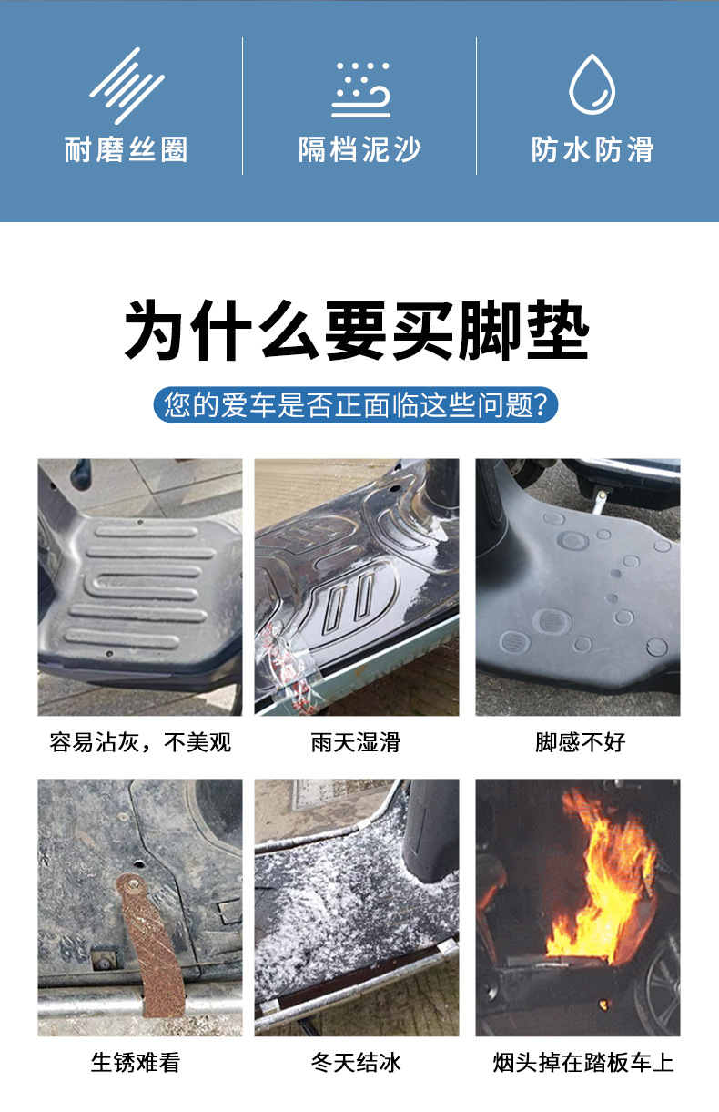 Suitable for Niu Nst-Sport Electric Vehicle Wire Loop Foot Mats Nst-Citi/Fs Waterproof and Anti-Slip Foot Mats