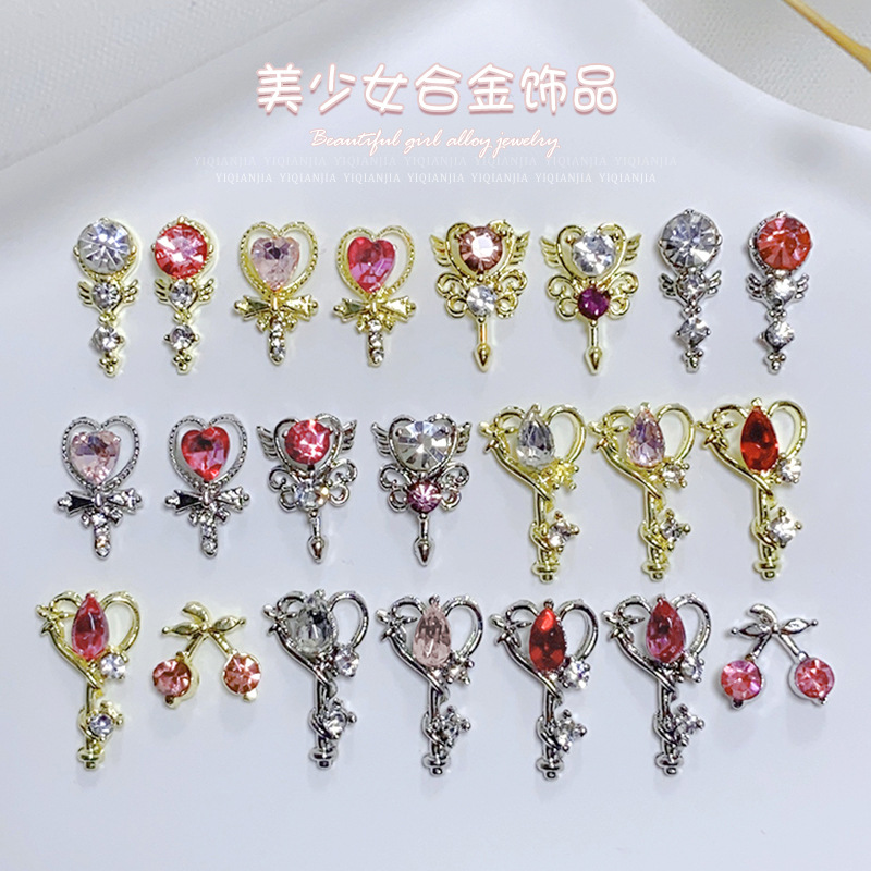 Internet celebridad nuevo japonés palo mágico Guerrero chica bonita Super Flash serie joyería de uñas de diamante decoración de uñas clave
