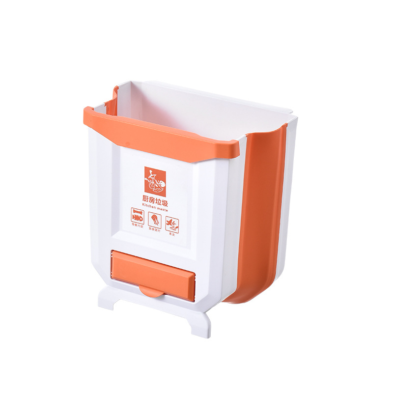Plegable cubo de basura Cocina dormitorio montado en la pared puede inodoro papel cesta coche cubo de basura al aire libre