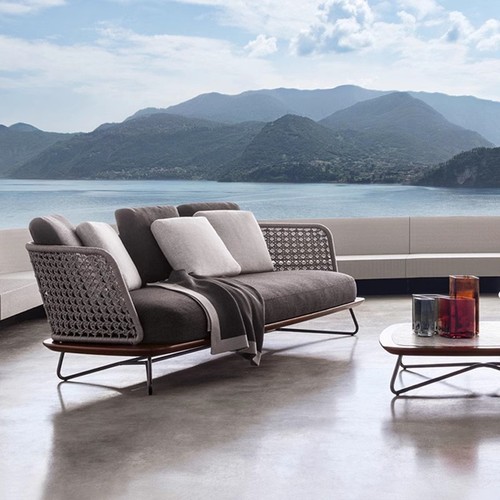 Nordic minimalist outdoor hotel sofa, villa garden courtyard balcony leisure wicker sofa, outdoor sofa