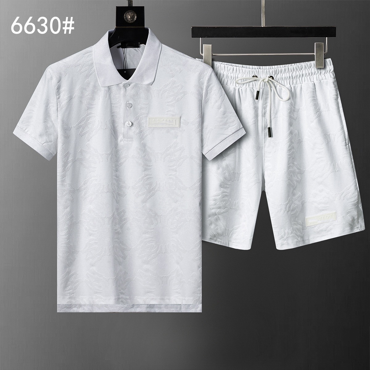 Cross-border versión correcta polo manga corta set de collar de verano clásico toalla de hombre bordado casual Europa y América explosión