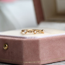 日系春季新品 天然淡水珍珠戒指 经典菱形花边锆石925银简约指环