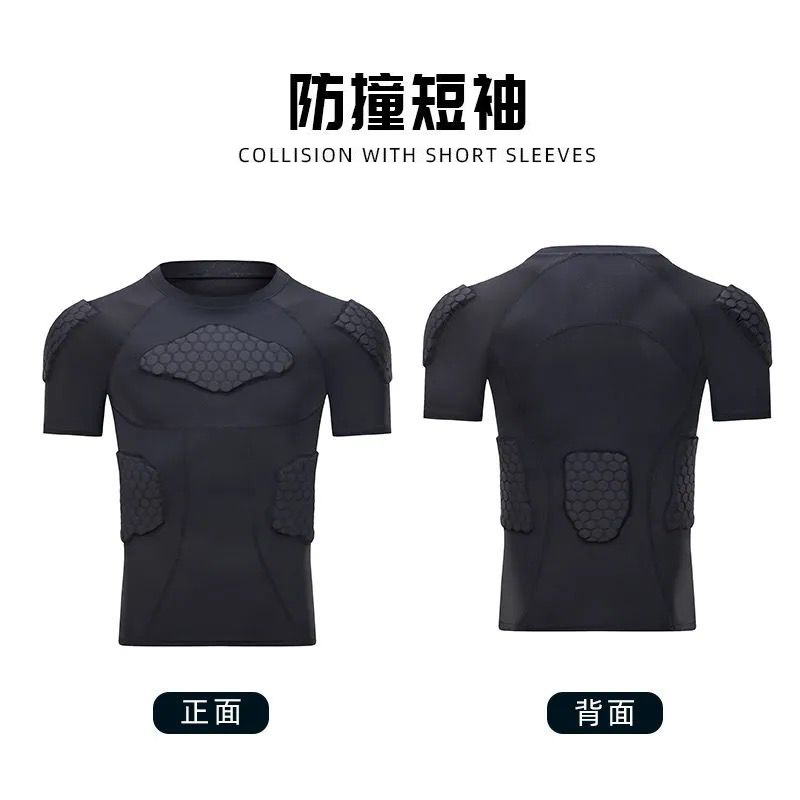 PRO ropa anticolisión en forma de panal, mangas cortas, almohadillas, medias, chaleco protector de baloncesto, pantalones cortos, armadura de fútbol