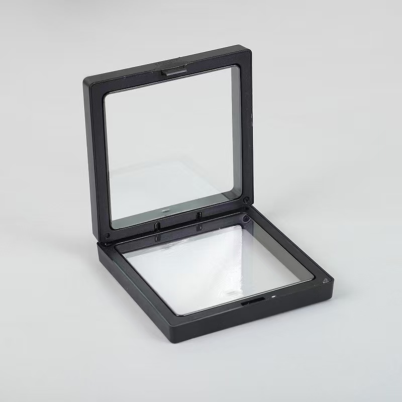 Caja de embalaje transparente flotante de película PE joyas auriculares anillos pulseras pulseras polvo a prueba de humedad caja de almacenamiento de joyas