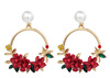 Brand cute earrings, ceramics from pearl, Korean style, internet celebrity, flowered