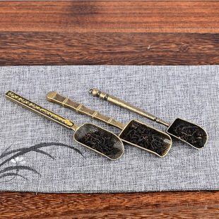 Japanese alloy teaspoon teaspoon tea shovel tea tea spoon kung fu tea ceremony accessories copper metal single Chinese style