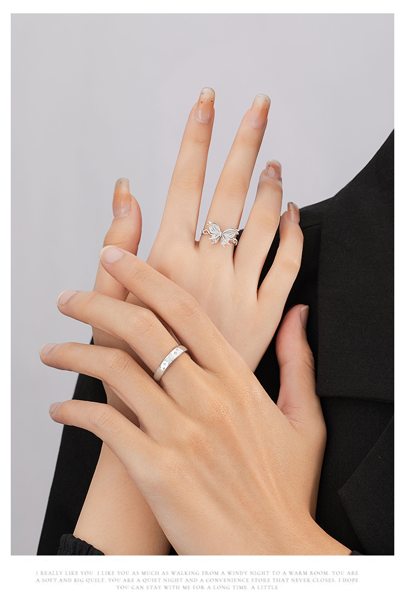 Adjustable Ring Size 1 Piece Quantity 925 Sterling Silver Open Rings Sweet