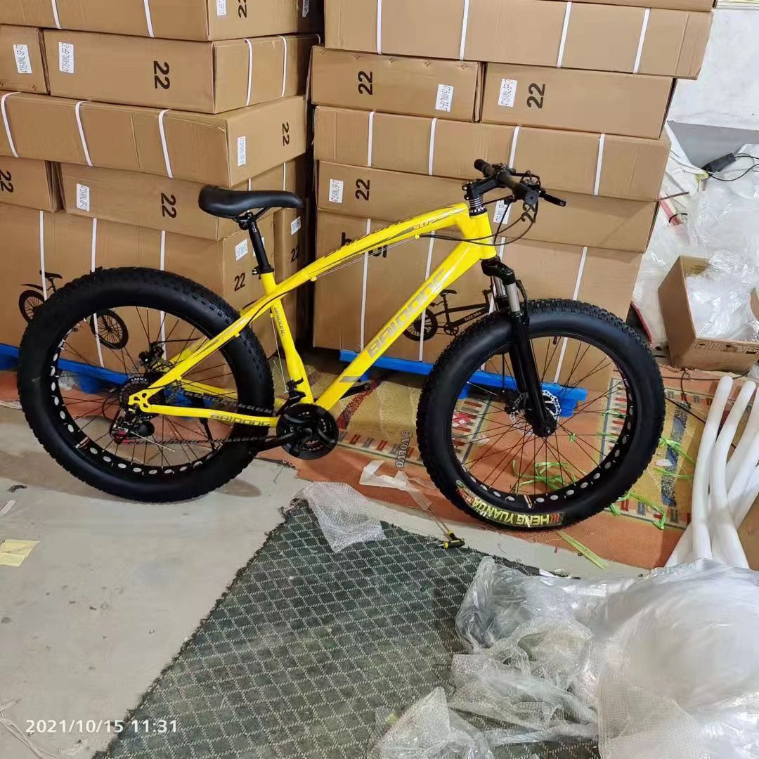 Customized Bicycle Snow Bike Fat Tire Bicycle Mountain Bike 21-Speed Double Disc Brake 20inch Transmission Fat Tire Bicycle