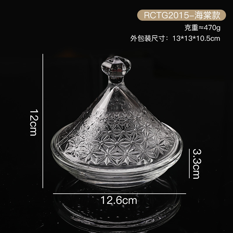 Jarra de caramelo de vidrio vintage transparente de almacenamiento de joyas jarra Mongol de vidrio bolsa candelabro ins accesorios de foto jarra de almacenamiento