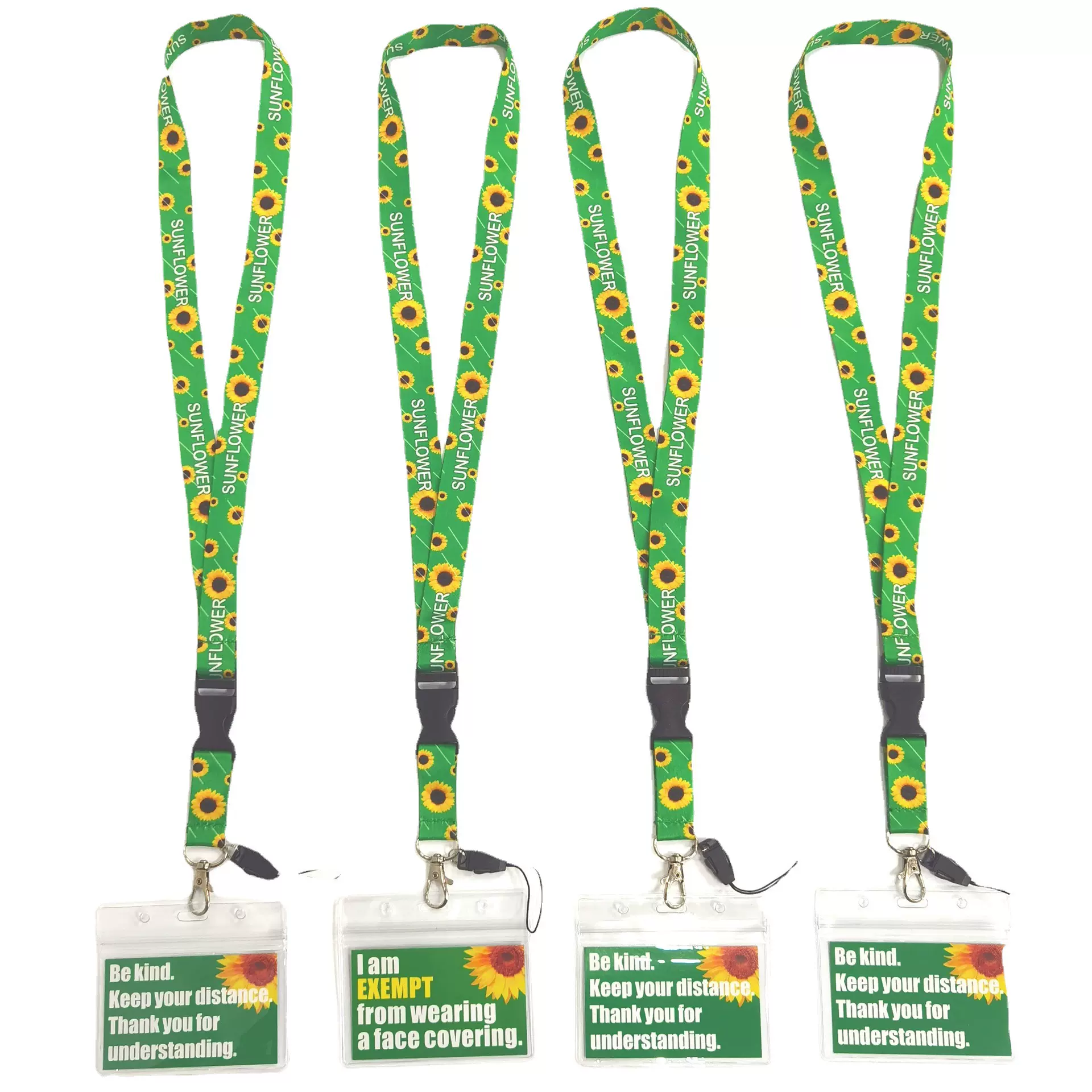 跨境热销现货热销太阳花向日葵胸卡证件套挂带学生校卡挂绳可拆卸