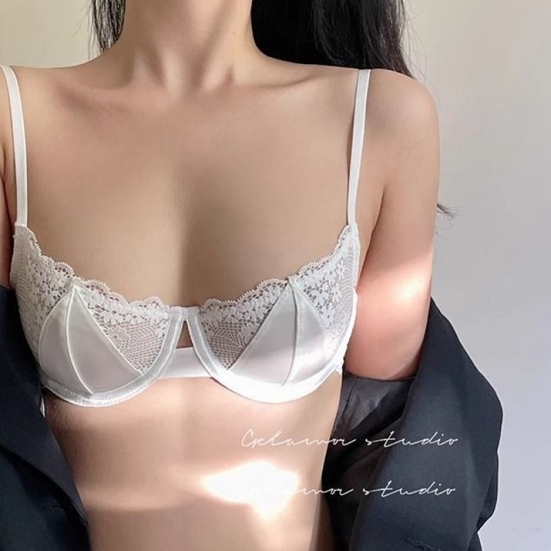 大きな胸の女性のための新しいセクシーな純粋な欲望の超薄型下着、小さな胸のサポート、たるみ防止、副乳縮小、快適なブラジャーセット|undefined