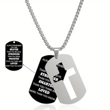 不锈钢狗牌复活节十字架项链男士灵感项链圣经吊坠珠宝礼物