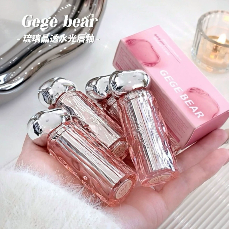 Gege мед Lip balm, блеск для губ, стеклянная помада, с милыми медвежатами, интенсивное увлажнение