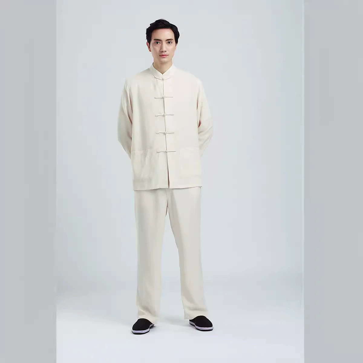 Мужской Топ с короткими рукавами 2352-2 Тан в китайском стиле, рубашка/костюм для средних лет, хлопок, футболка/костюм