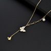 Necklace stainless steel, pendant from pearl, simple and elegant design