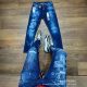 Cross-border Youth Slim-fit Jeans Ankle-length Pants Men jeans wholesale Ripped Patch Stretch Denim