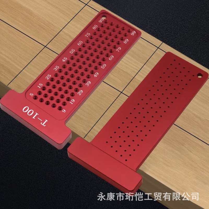 アルミ合金 T 字定規木工鉛筆スクライビング定規ホール定規ミニポケット DIY ツール|undefined