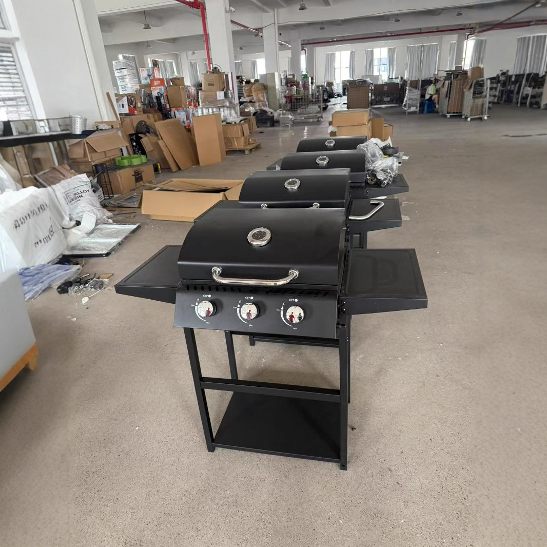 Parrilla de gas grande multifuncional con horno lateral, parrilla americana, campamento al aire libre, barbacoa de fiesta informal