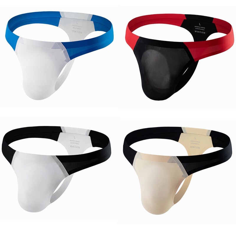 Factory wholesale men's thong thin low waist sexy T pants ventilation color matching a generation of hair