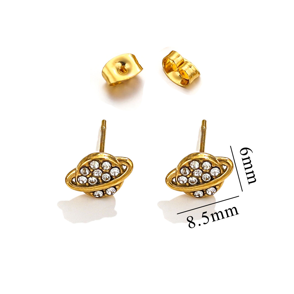 Acero inoxidable Moda europea y americana Personalidad Pendientes retro desgastados Luna Estrella Amor Rayo Pendientes de diamantes Acero de titanio