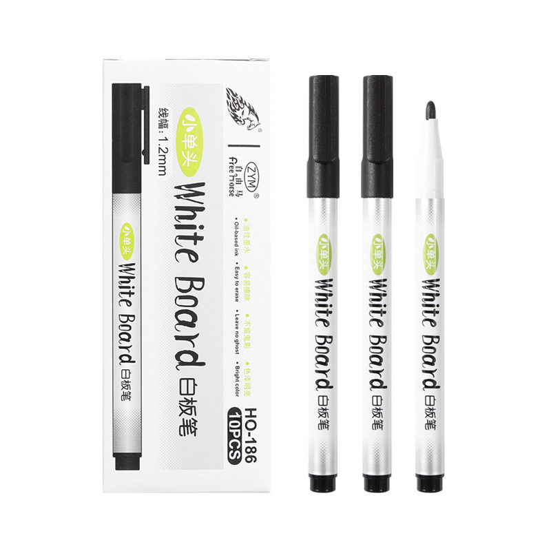 Pluma de pizarra de gran capacidad respetuosa con el medio ambiente marcador borrable a base de agua negro lavable y borrable pluma de pizarra en caja papelería al por mayor