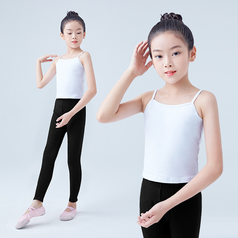 Ropa de baile de los niños tops camisola de las mujeres ropa interior de fondo blanco Ballet ropa de cuerpo ropa de práctica