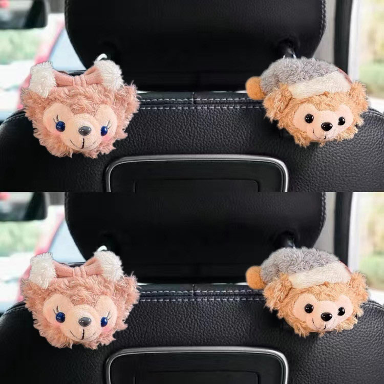 Cute gancho de automóvil de peluche dibujos animados mini creativo invisibles para automóviles colgantes de asiento de automóvil artículos de decoración de respaldo de asiento