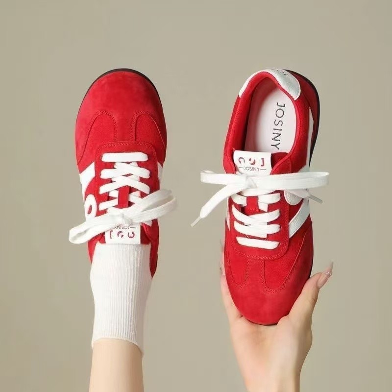 Zapatos de entrenamiento de moda de mujeres de suela gruesa, zapatos de skate casuales, primavera de 2026 nuevos zapatos deportivos retro