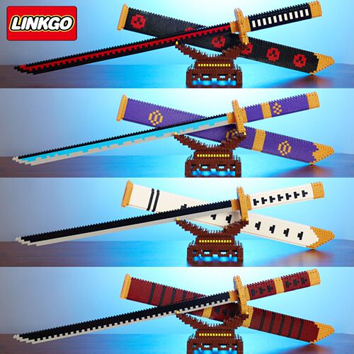 Cross-border compatible LEGO small particle cartoon blade anime themed peripheral intellectual puzzle toy wholesale