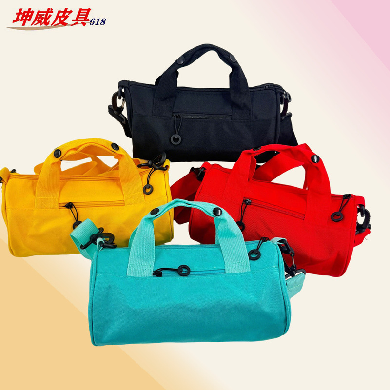 Cross-Border Outdoor Cylindrical Shoulder Bag, Sports Lightweight Waterproof Crossbody Bag, Large Capacity, Convenient Fitness Coach Small Hanging Bag