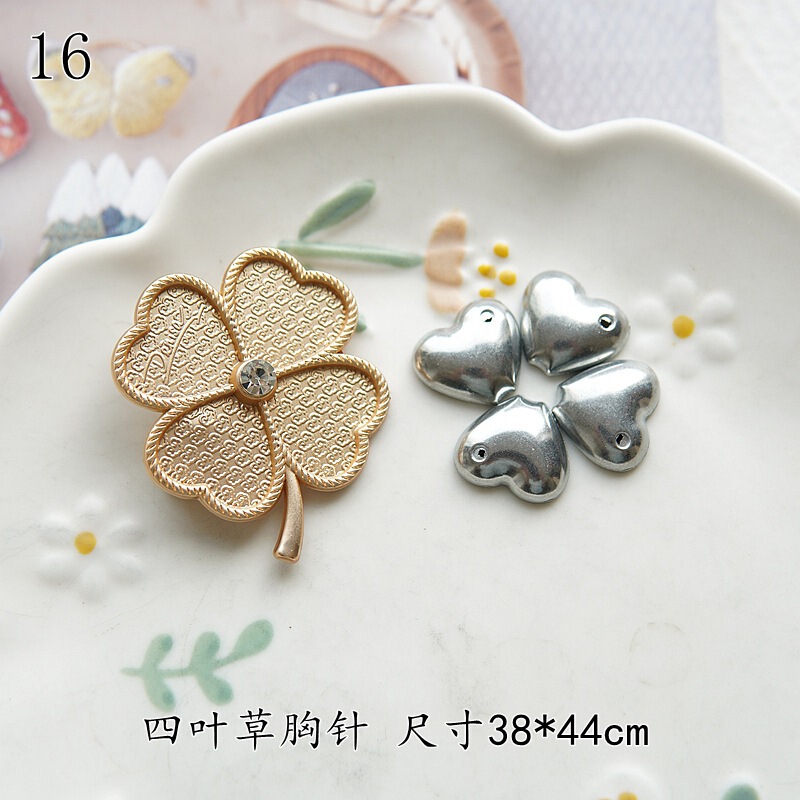 宋锦蓝染刺绣新中式底托包布螺钿点翠蝴蝶天鹅三叶草新款胸针其他|undefined