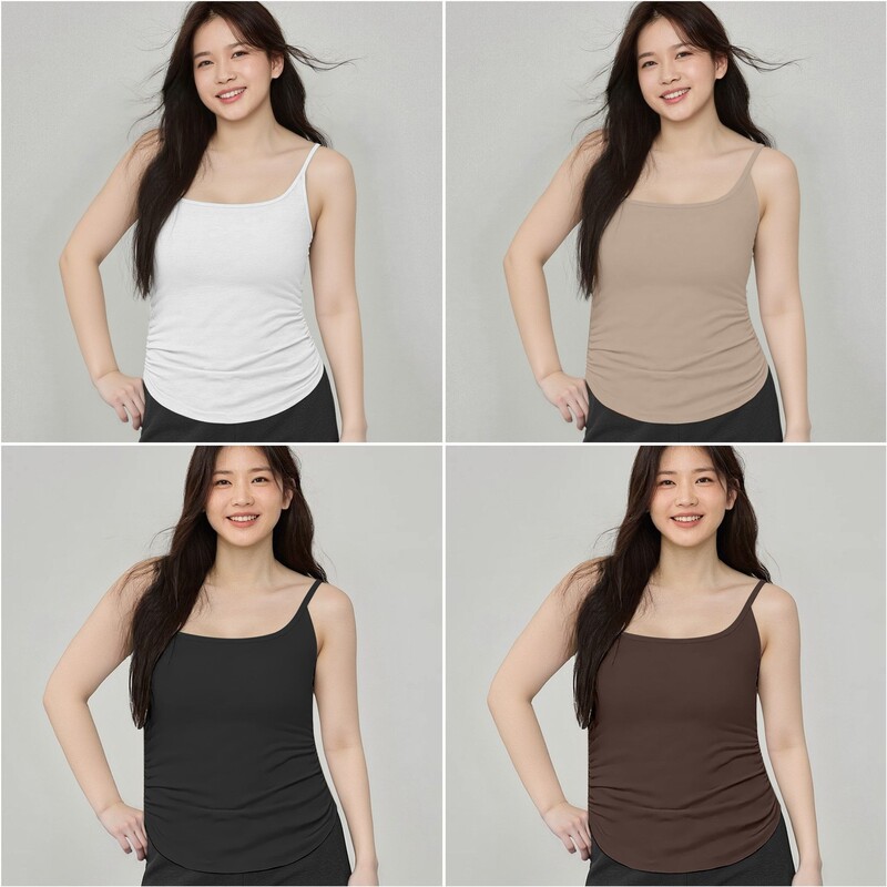Plus-Size Camisole for Women, Tummy-Concealing, Elastic Modal, Adjustable, Versatile for Spring and Summer, Base Layer 3628