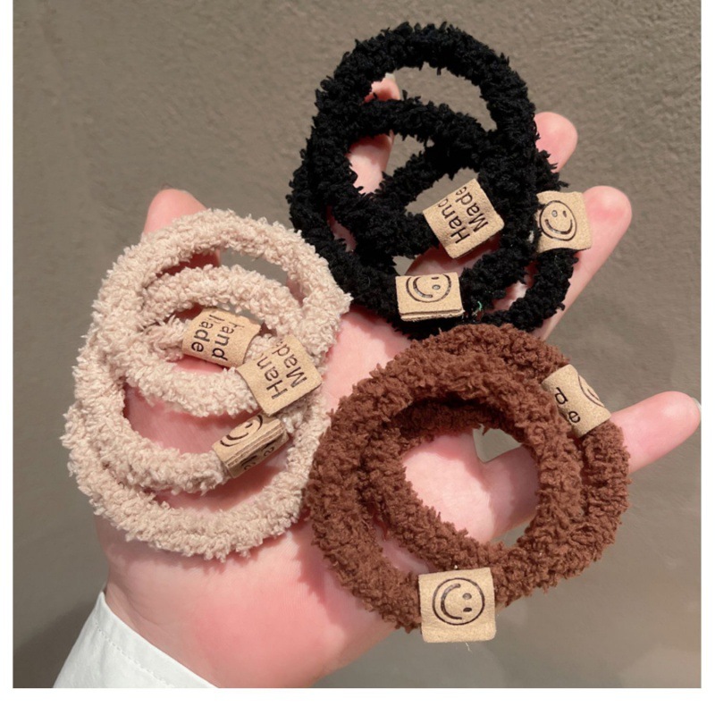 Korean hair ring plush head rope bear pl...