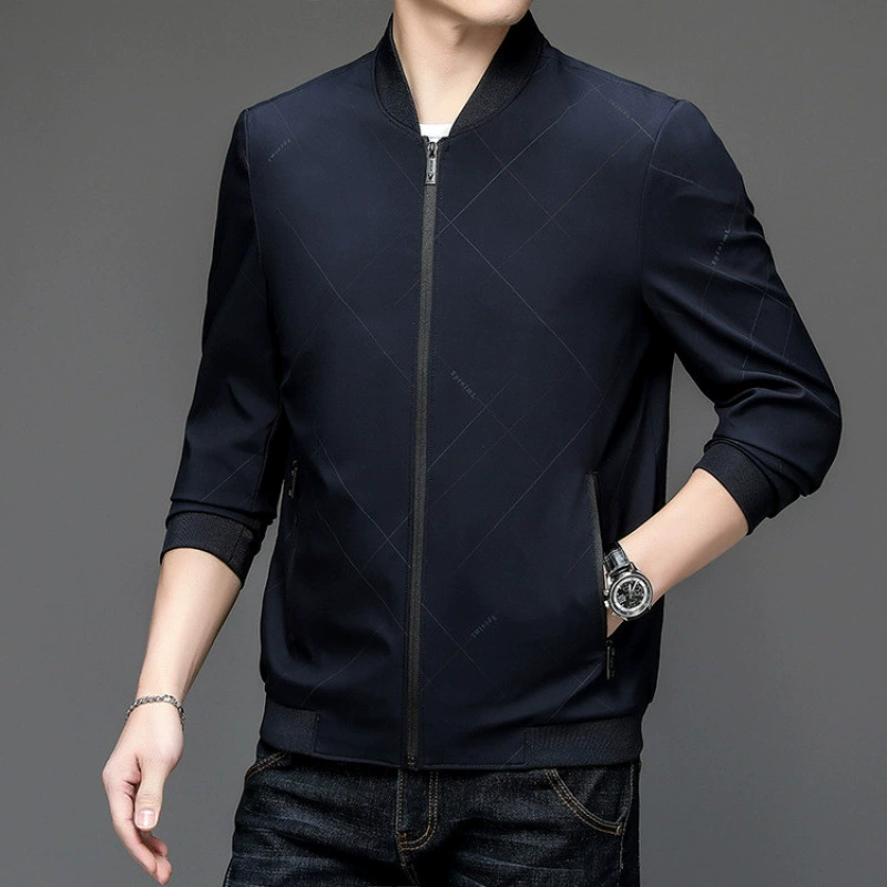 Spring thin jacket for leisure, for middle-aged man, loose fit, for middle age