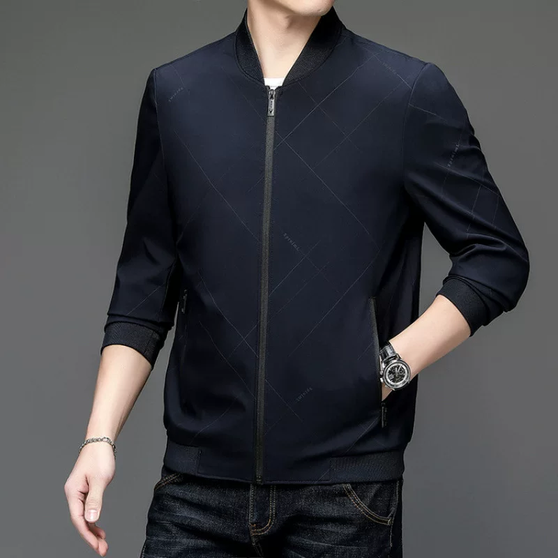 Spring thin jacket for leisure, for middle-aged man, loose fit, for middle age
