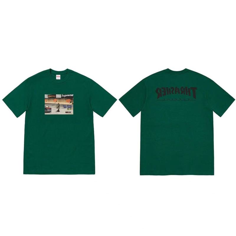 クロスボーダーファッションとトレンディなシュプリームレタープリントラウンドネック半袖ユニセックスストリートファッションTシャツドロップシッピング|undefined