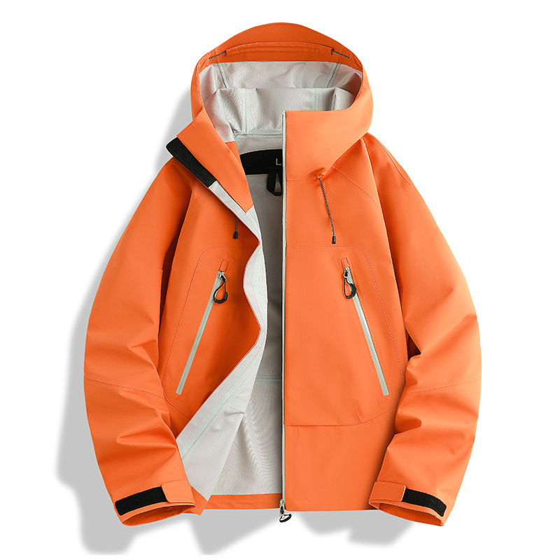 Fully Heat-Sealed Outdoor Jacket for Men and Women, Windproof and Waterproof Hooded Jacket, Spring Sports Coat with Custom Printed Logo