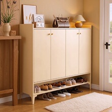 钢制鞋柜家用门口入户玄关收纳柜一体靠墙简易带门储物柜防尘鞋架