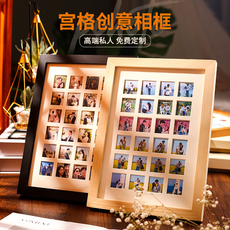 Wholesale Jiugongge Photo Frame Couple Photo Printing DIY Customization Puzzle Souvenir Album Table Gift Wall Hanging Delivery