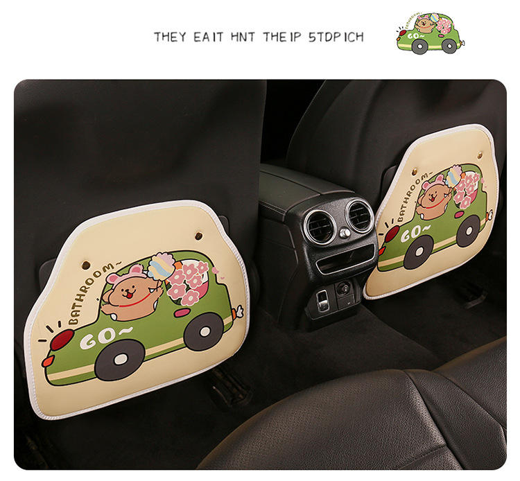 Driving Puppy Anti-Kick Pad, Cute Cartoon Seat Back Anti-Kick Pad, Car Seat Back Anti-Fouling Pad, Universal for All Seasons