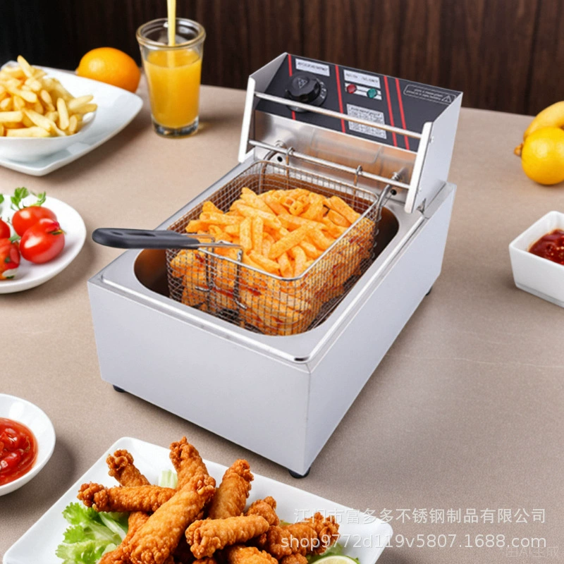 FuDuoduo Коммерческая электрическая фритюрница столовая оптовая продажа одноцилиндровый сито многофункциональная электрическая печь для приготовления масла куриный стейк картофеля фри машина