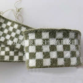 横机罗纹针织领 连衣裙polo校服罗纹领口袖口 仿貂毛格子领口