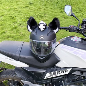 3D Black and White Cat Ear Helmet Decoration