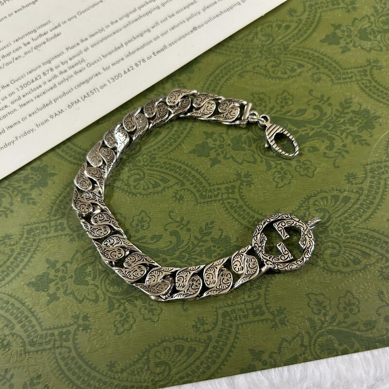 Original Manufacturer 925 Silver Bracelet, Antique Carved Bracelet, Unisex Vintage Style Trendy Personalized Bracelet Original Manufacturer 925 Silver Bracelet, Antique Carved Bracelet, Unisex Vintage Style Trendy Personalized Bracelet