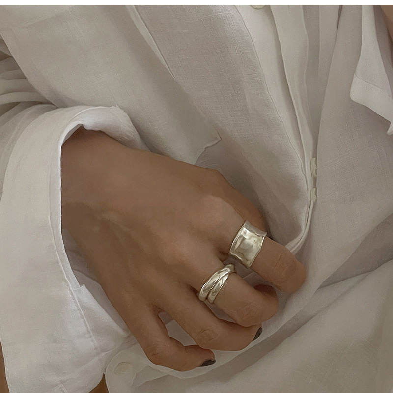 Irregular Open Ring For Women Matte Gold And Silver Two-tone_voghion.com