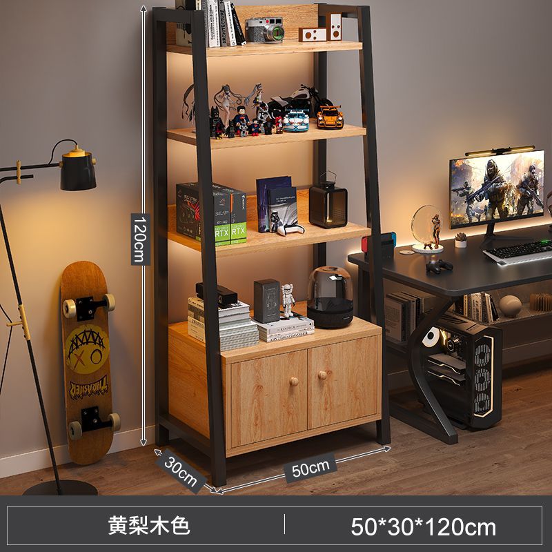 Estante de almacenamiento trapezoidal doméstico almacenamiento multicapa armario de piso de hierro forjado estante de libros de viento de deportes electrónicos dormitorio estante de exhibición manual image 35