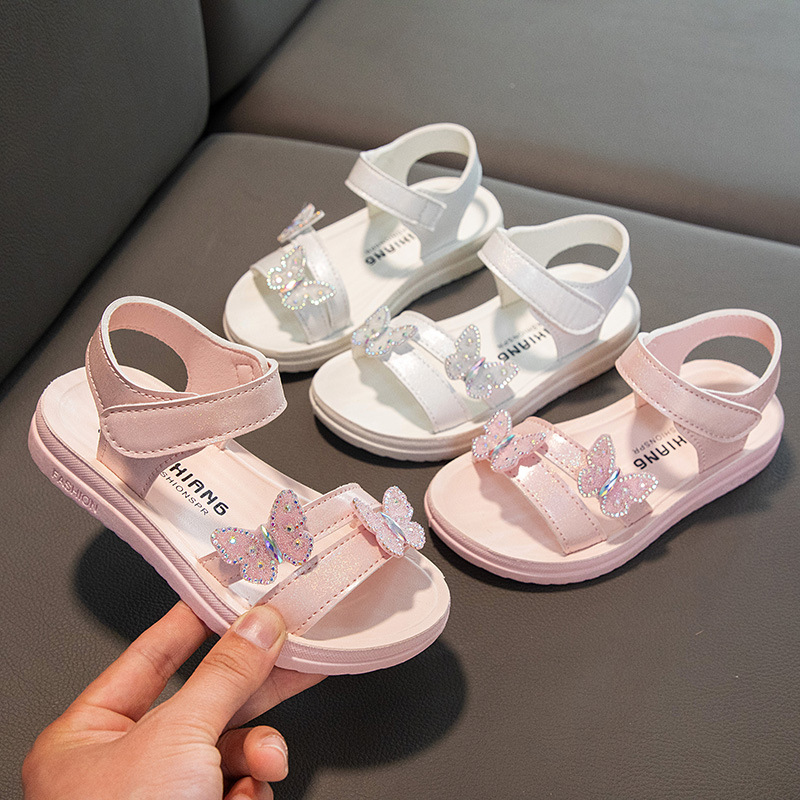 Sandalias de Princesa para Niña Cuero Sintético y Caucho Antideslizante para Playa y Diario